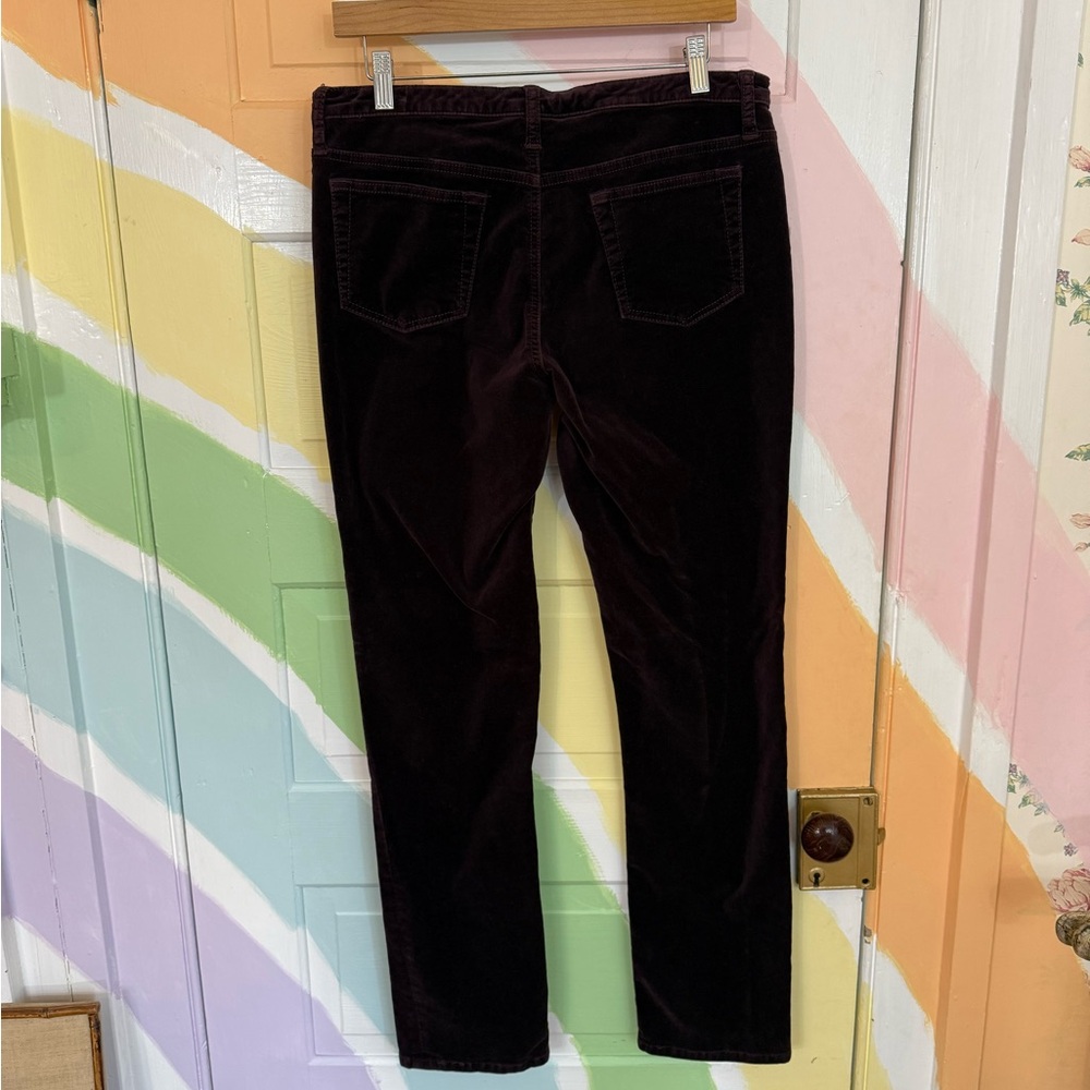 Sundance Velvet Straight Leg Eggplant Purple 100% Cotton Pants Sz 8 💚🍄 - Picture 5 of 6